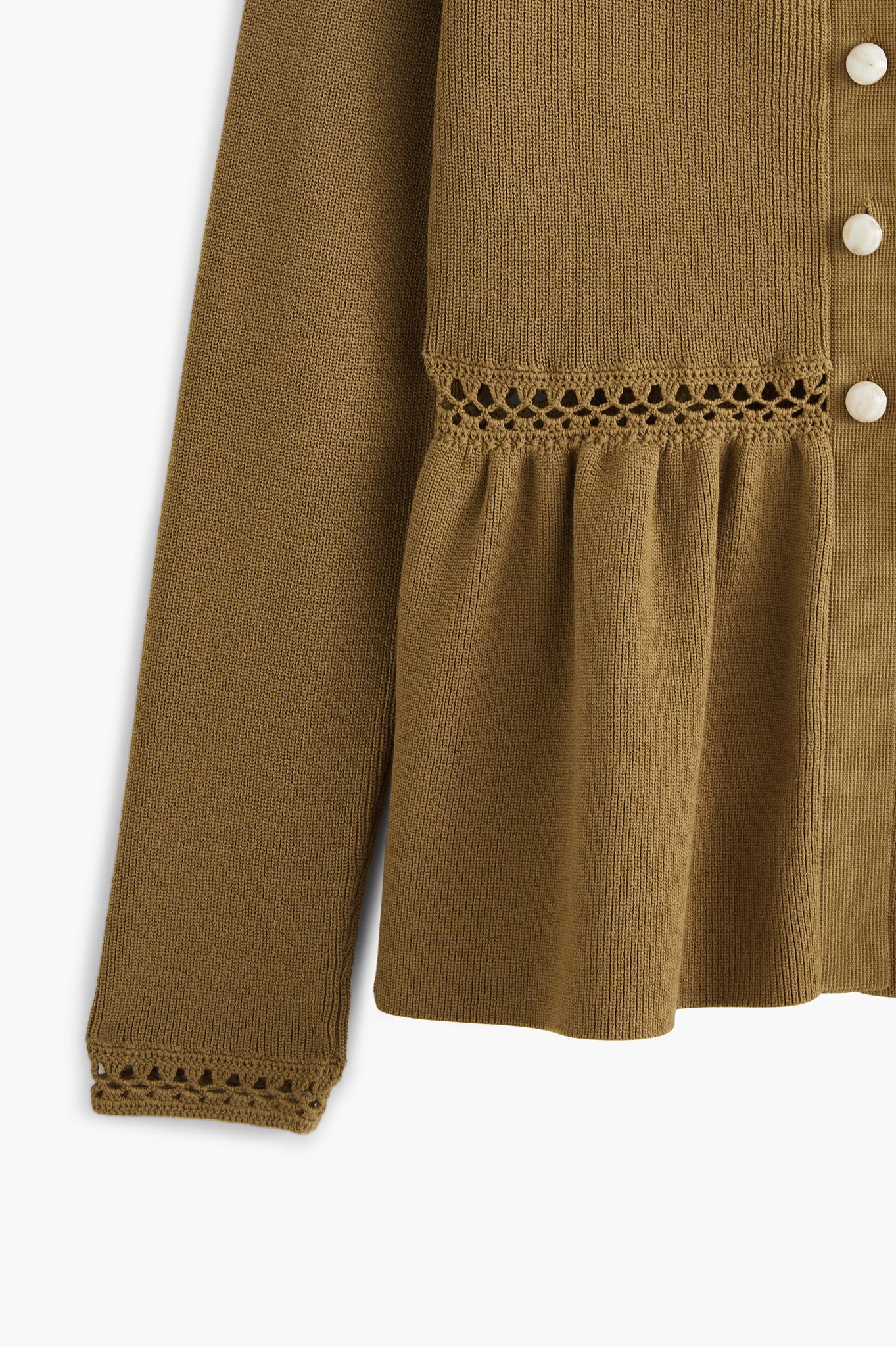 Arlone Peplum Knit Cardigan Caramel – Maison Stella & Suzie