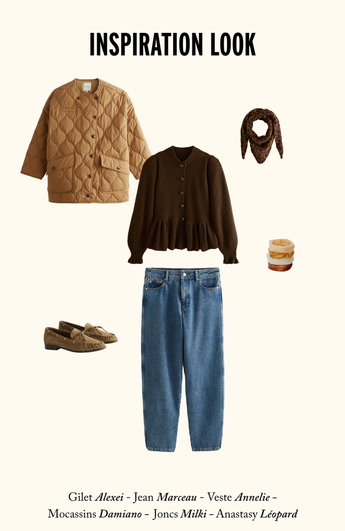 Annelie quilted jacket, brown – Maison Stella & Suzie Annelie quilted jacket, brown – Maison Stella & Suzie