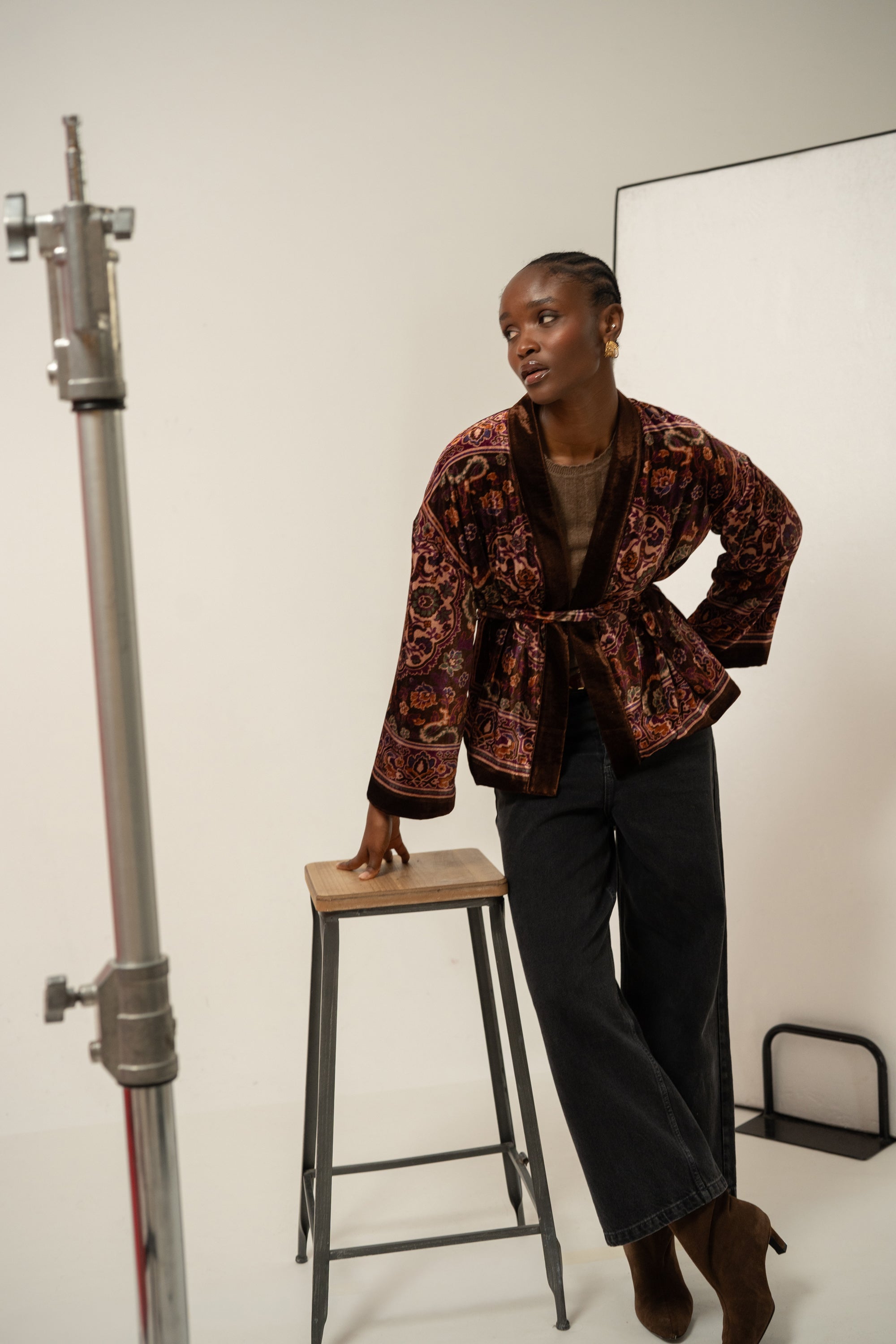 Veste Kimono Renso velours Ludmila