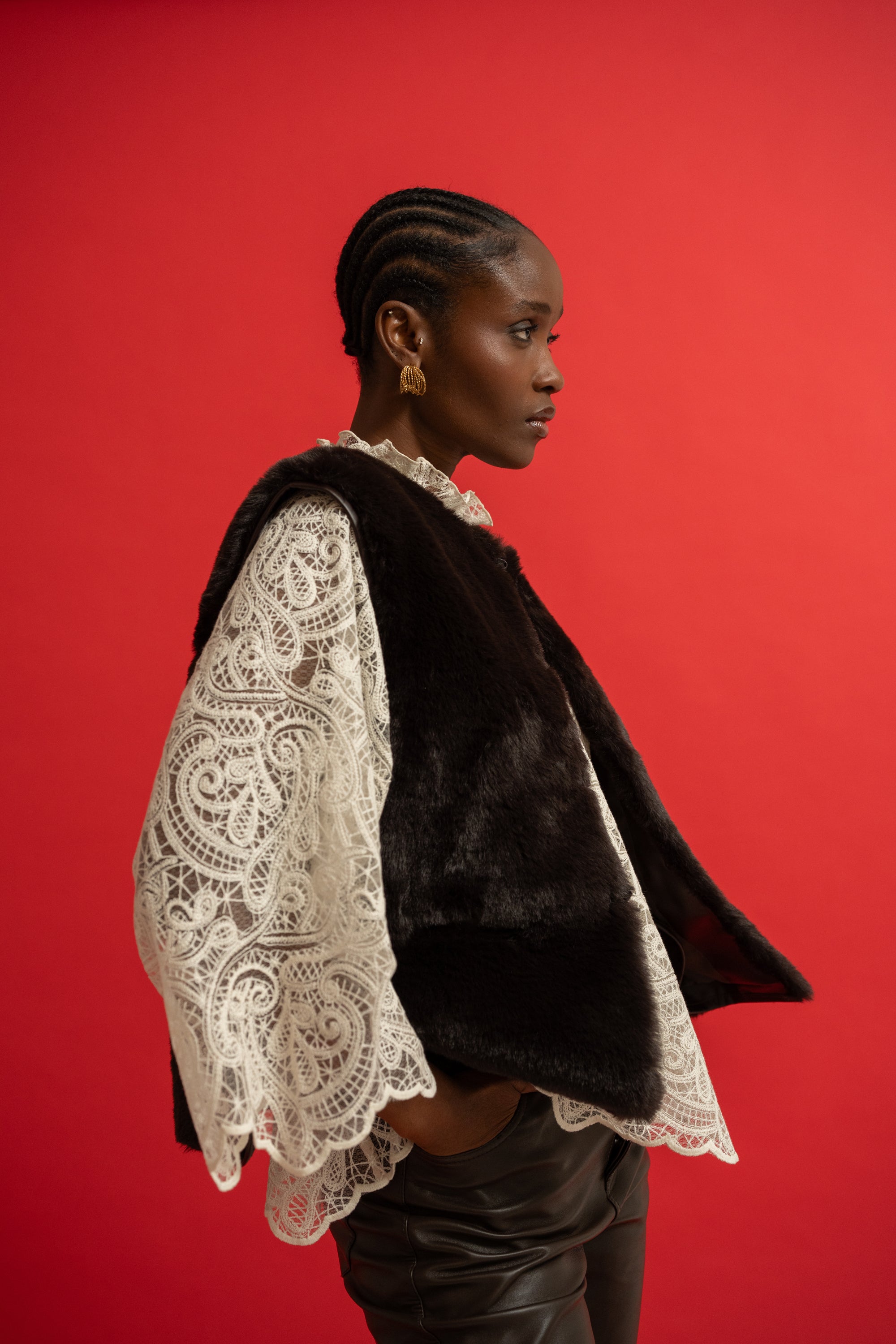 Gilet sans manches Lova marron