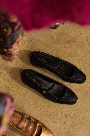 Babies Simona black glitter