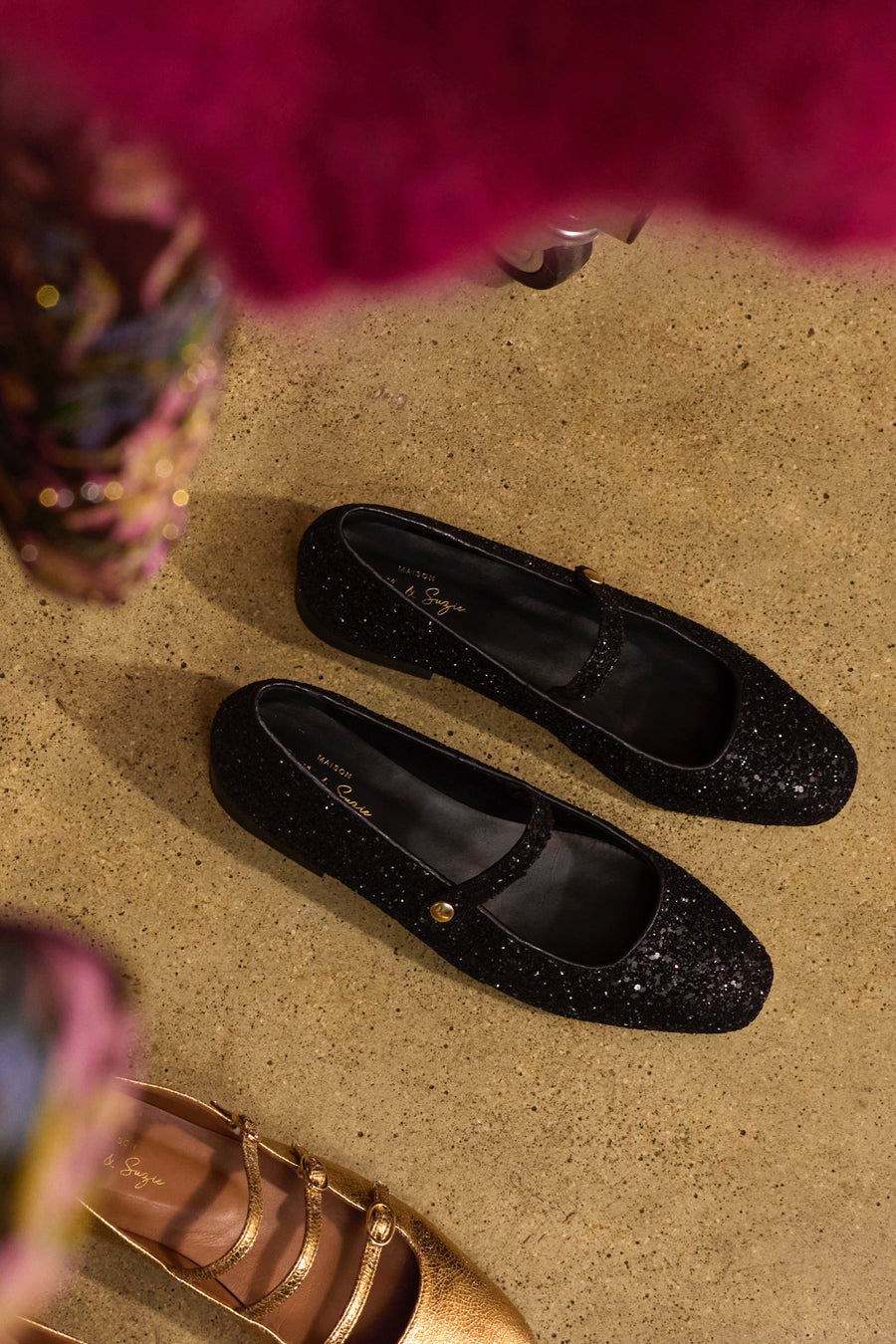 Babies Simona black glitter