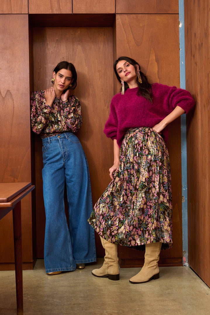 Jupe Anjina chardon lurex