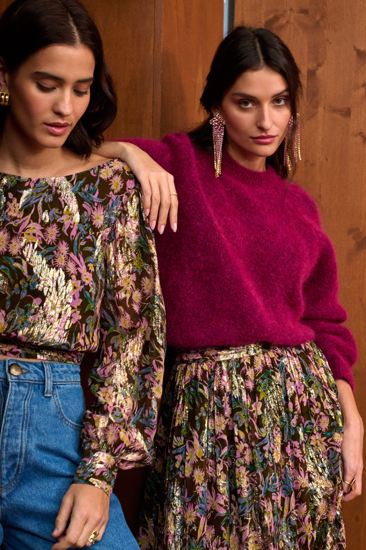 Jupe Anjina chardon lurex