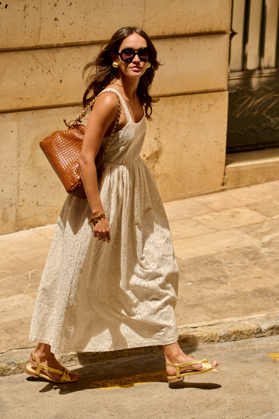 Robe Tabby brodé écru