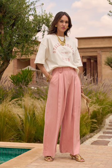 Pantalon Camelia vieux rose