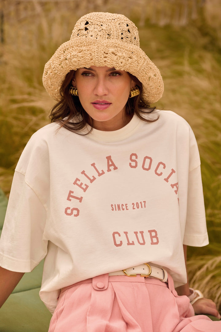 Felipe ecru and pink T-shirt