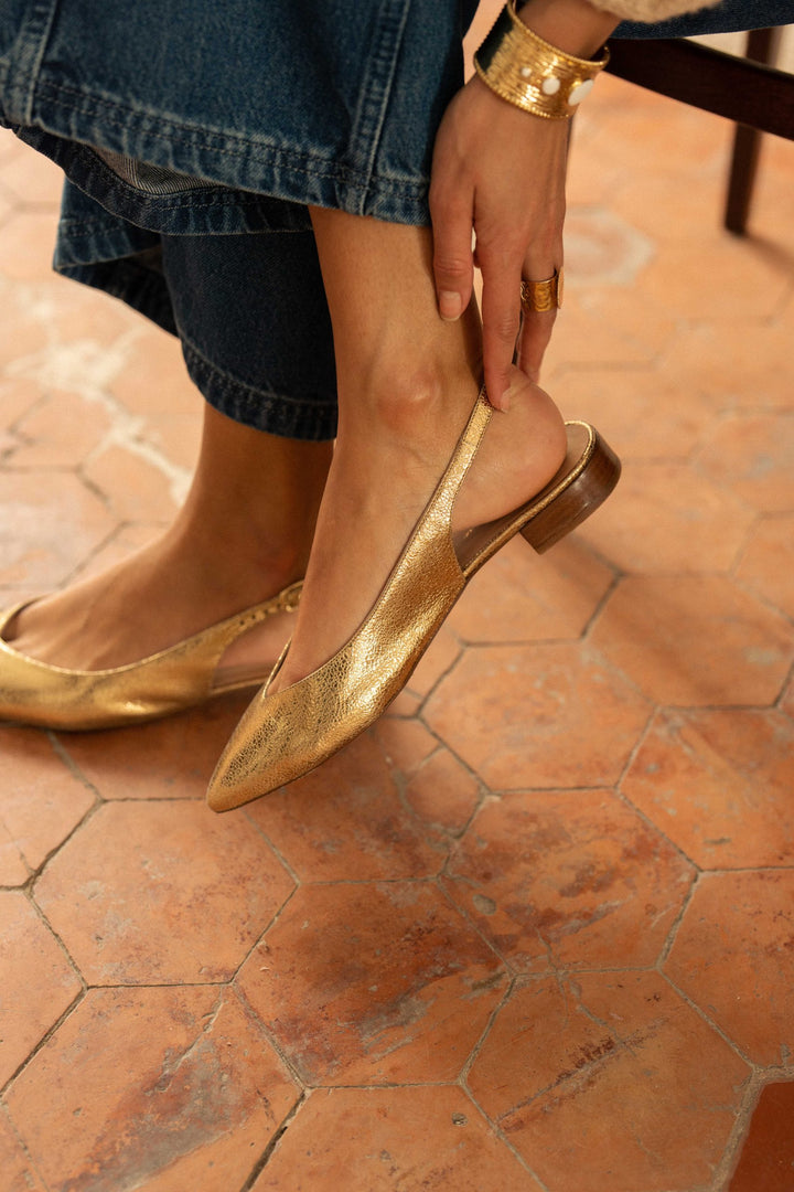 Gold Capucine Slingback Sandals
